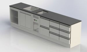 ARRIERE BAR REFRIGERE INOX SUR MESURE – Europrojet