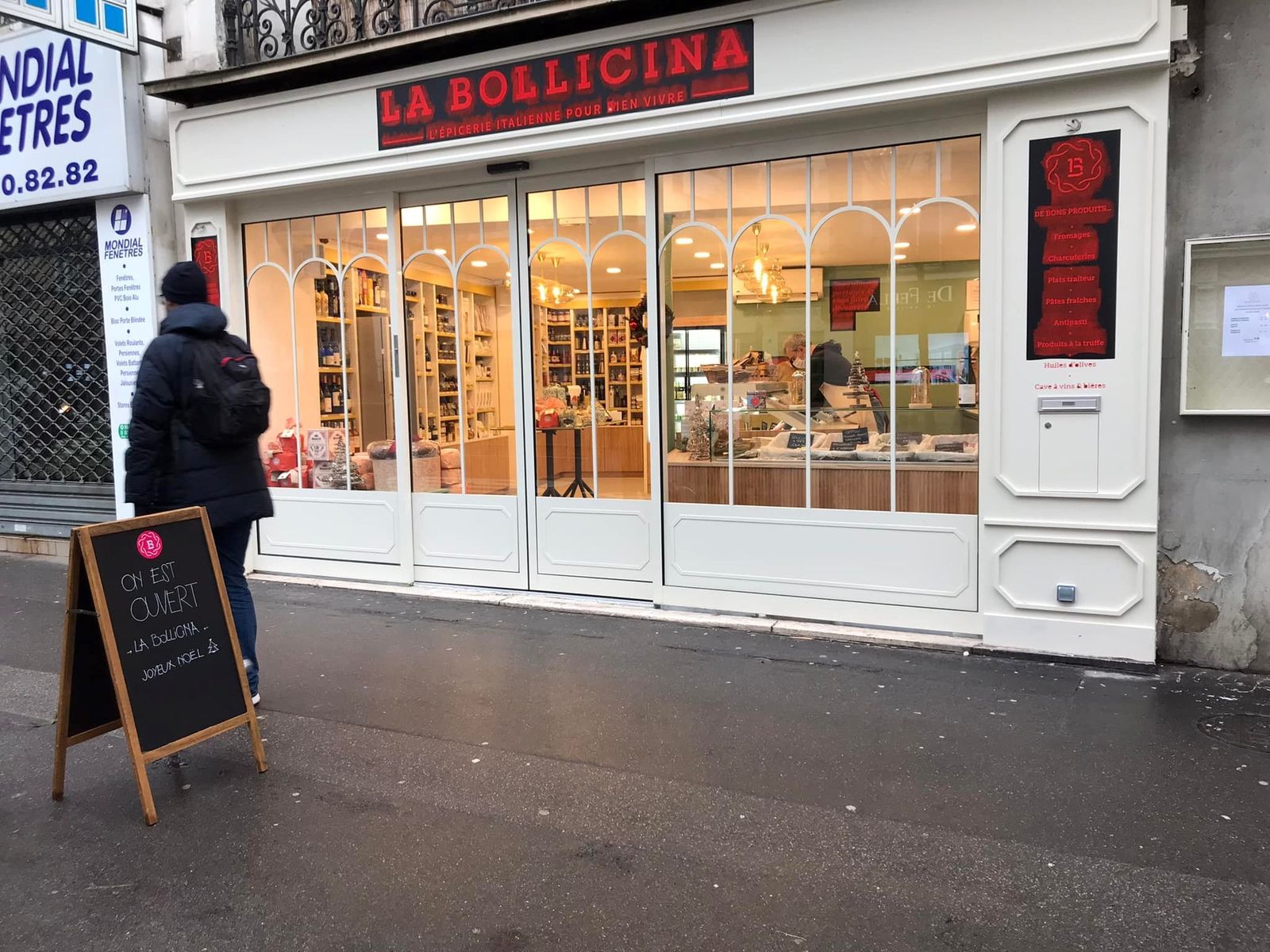 Façade de l’épicerie italienne La Bollicina