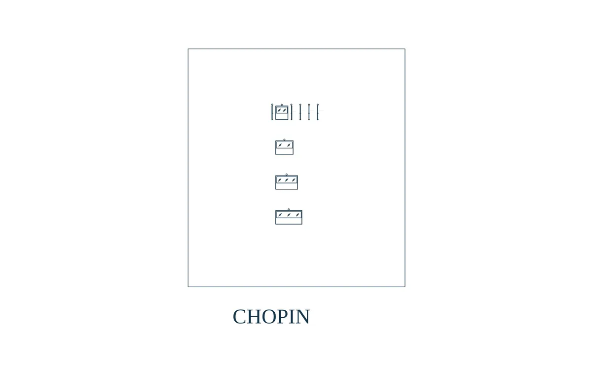 Plan DWG Chopin — Vitrine réfrigérée — longueurs 700 à 1 500 mm